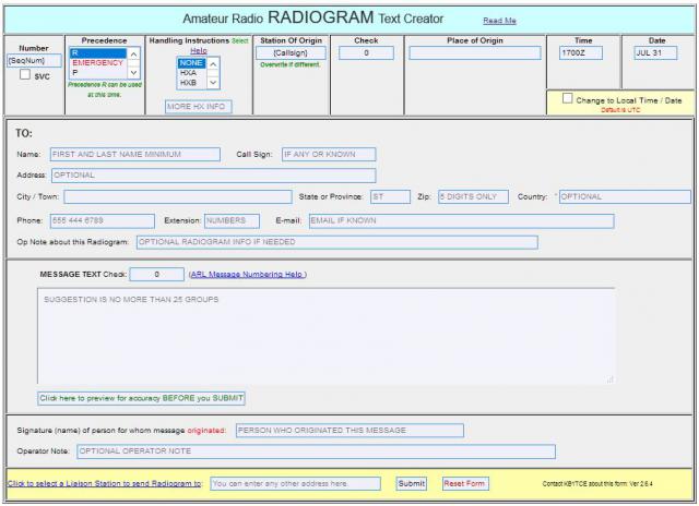RadioGram Template screen shot